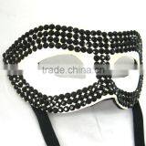 Hand-painted Green Leaf Pulp Half Face Halloween Costume Carnival Party Mask thumbnail-2