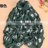Wholesale Fashion Ladies Floral Embroidery Viscose Scarf Quality Choice thumbnail-2