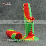 Manufacturers 10colors Silicone glass smoking water pipe oil rigs glass water pipe Dab Jar Dabber Wax