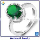 Latest Design Oval Green Cubic Zirconia Stone Inlay Copper Alloy Rings thumbnail-1