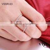 Wholesale rings jewelry, silver ring with Cubic Zirconia stone, rhodium platted rings jewelry