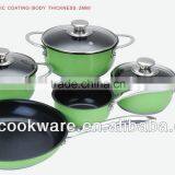 2015 New Products 8PCS High Quality 2.5mm Hard Anodized Aluminium Cookware Set With Color High Temperature Paint For Wholesale thumbnail-1