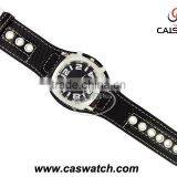 Fashion Black Big Size PU Leather High Quality Quartz Watch for Men Customized Bigger Face Watch Cheap Arabic Numbers Face Watch thumbnail-1