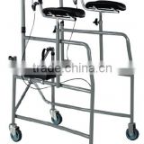 Indoor four wheel steel exercise walker