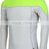 92% Polyester 8% Spandex (Lycra) Crew Long Sleeves Lunar Lime Color Compression Shirt / Rash Guard With Printing