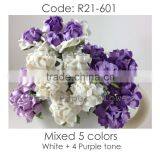 Purple White Handmade Mulberry Paper Flower, Wedding Party, Scrap-booking Crafts, Wholesale 21/601 thumbnail-1