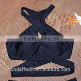 2016 Summer New Black Sexy Plus Size Swimwear Cross Halter Top High Neck Bikini Set Women Swimwear Bikini thumbnail-5