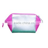 Newest wholesale makeup bag silvery PU cosmetic bag lady special bag