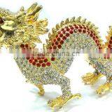 crystal metal china dragon jewelry box with magnet closure,good quality and various designs,passed SGS factory audit