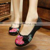 Women's Shoes Old Peking Flower Embroidery Slip On Flat Casual Cloth Walking Shoes Oxford Sole thumbnail-1