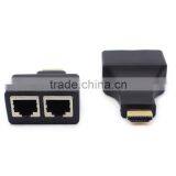 30 Meters Distance HDMI Extender Over Two Cat5/5e/6 Cable no Need Power thumbnail-3