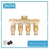 Metal Garden Accessory 4 Way Brass Hose Connector