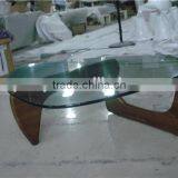 Triangle Wood Base and Triangle Glass Tea/coffee Table thumbnail-2