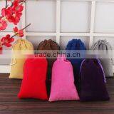 6.5*12cm Promotional In Stock NEW Velvet Drawstring Bag Jewelry Rectangle Black Velvet Pouch Packaging Gift Bags For Jewelry