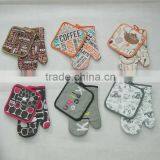 Customized Silk Screen Printed Oven Glove Set Work Glove Pot Holder Set thumbnail-2