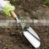 C&C Stainless Steel Garden Tools Wooden Handle Hand Soil Scoop