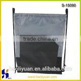 Custom Recycled 210D Polyester Drawstring Bags With Leather Pad