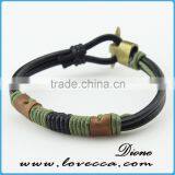 Wholesale Cheap Engraved Braided Leather Bracelet With Fashion Charm and Stainless Steel Buckle thumbnail-4