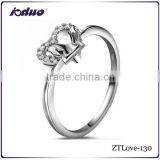 Wholesale Zircon Heart Design Bowknot Design 925 Sterling Silver Rings thumbnail-1
