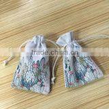 Custom Logo Indian Jewelry Small Drawstring Organic Gift Muslin Cotton Pouch thumbnail-5
