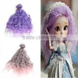 colorful synthetic curly hair piece for BJD doll wig