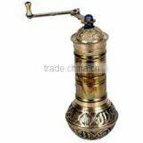 TURKISH BRASS COFFEE GRINDER and COPPER COFFEE WARMERS TIN LINED