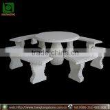 China Cheap Natural Round White Granite Table And Chair thumbnail-1