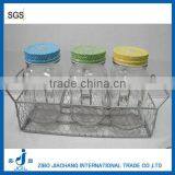 3 Pcs Glass Mason Mug With Lid and Plastic Pipe thumbnail-1