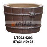 Vietnam Wholesale Dark Fired Pottery Flower Bowl thumbnail-1