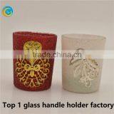 Hot Sale Red Glass Candle Jar for Wedding Table thumbnail-6