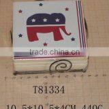 Ceramic White Coaster With Iron Holder thumbnail-1