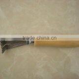 Hair Brush Cleaner With Wooden Handle and Stainless Steel Head thumbnail-3