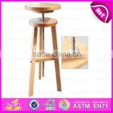 Top Quality Can Adjustable Height Wooden Simple Spiral Swivel Lifting Stool W08G147 thumbnail-2