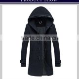 2015 latest design long woolen coats for men black winter thicken suit parkas