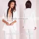 Korean Style Women Monochrome Lapel Tailored Blazer thumbnail-6