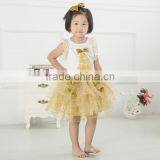 Latest Baby Kids Clothes Beautiful Children Fairy Skirts Wholesale Christmas Golden Childhood Tutu Set Bella Fairy thumbnail-3