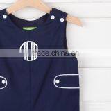 High Quality Bewborn Sleeveless Navy Blue Color Summer Baby Smocked Romper thumbnail-2