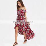 Scarlet 2017 Irregular Hem and Off-shoulder Chiffon Ladies Long Dress thumbnail-3