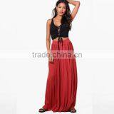 Drapey Hippie Boho Style Casual Women's Maxi Skirt With Pockets thumbnail-6