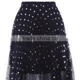 2017 OEM Spring Knee Length Navy Blue Foil Spotted Sequin Skirt thumbnail-5