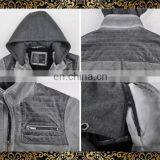 2016 New Design High Density Men Cotton Washed Hoodie Jacket thumbnail-4