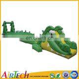 Lovely Crocodile Inflatable Kids Obstacle Course Equipment
