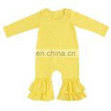 Wholesale Baby Clothes Romper Long Sleeve 100% Cotton Ruffle Baby Romper thumbnail-5