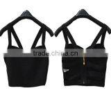 2014 New Free Elastic Knitted Bandage Tops J593 Ladies Fashion Crop Top Black thumbnail-2
