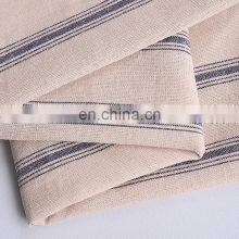 Stock Small MOQ Yarn Dyed Plain Fabric Cotton Linen Blended Stripe Fabric