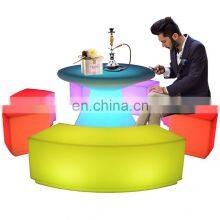 Coffee Shop Led Furniture Hookah Lounge Illuminated Outdoor Beach Led Furniture Table and Chair Sofa Set