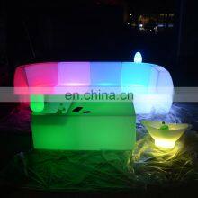 Waterproof Hard Plastic Tables Luxury Nightclub Party Bar Lighting up Led Sectional Sofas thumbnail-5