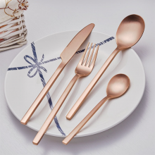Wholesale Reusable Dinnerware Custom Logo Luxury Wedding Spoon Fork Knife Stainless Steel Silver Cutlery Flatware Sets thumbnail-2