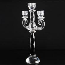 Wholesale Custom Crystal Glass Candle Holder Wedding Decor 3 Arms Candlesticks Crystal thumbnail-3