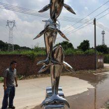 Customized Outdoor Square Large Sculpture, Stainless Steel Handicraft, Metal Dolphin Sculpture thumbnail-3